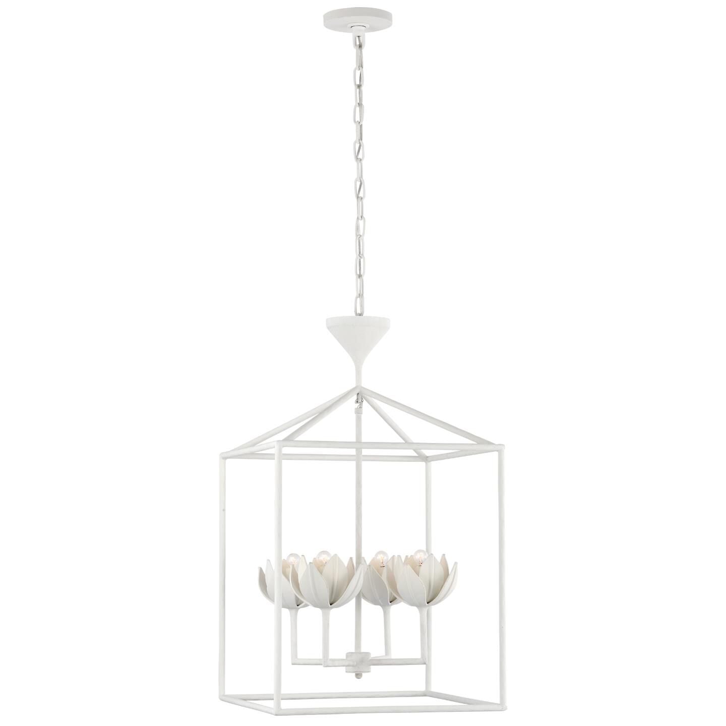 Visual Comfort Signature Collection Julie Neill Alberto 18 Inch LED Cage Pendant Alberto - JN 5302PW - Modern Contemporary