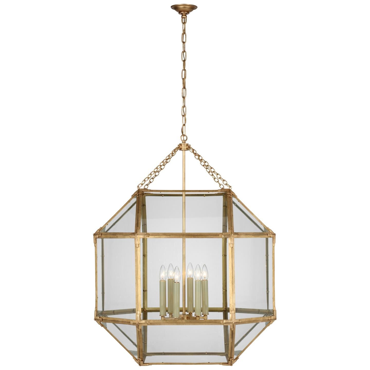 Visual Comfort Signature Collection Suzanne Kasler Morris 30 Inch LED Cage Pendant Morris - SK 5034GI-CG - Modern Contemporary