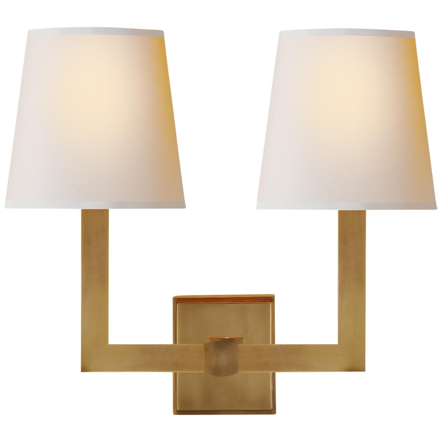 Visual Comfort Signature Collection Chapman & Myers Square Tube 15 Inch Wall Sconce Square Tube - SL 2820HAB-NP - Transitional