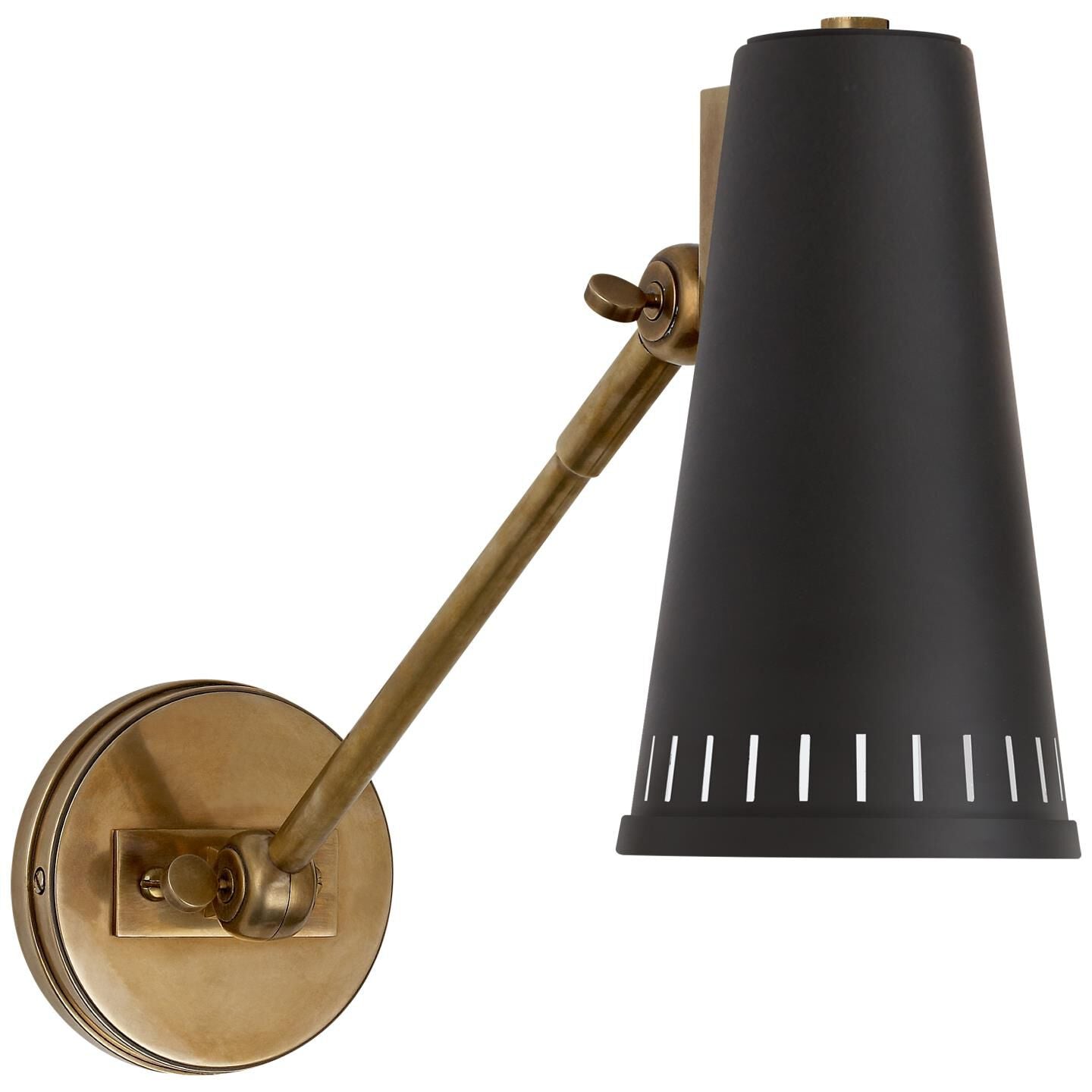 Visual Comfort Signature Collection Thomas O'Brien Antonio Wall Swing Lamp Antonio - TOB 2065HAB-BLK - Mid-Century Modern