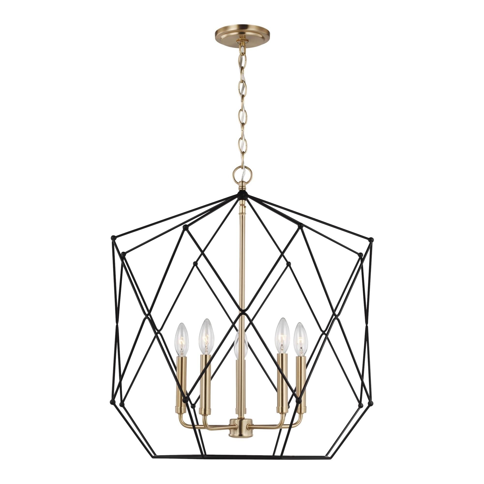 Visual Comfort Studio Collection Sean Lavin Zarra 23 Inch LED Cage Pendant Zarra - 5334105EN-848 - Modern Contemporary