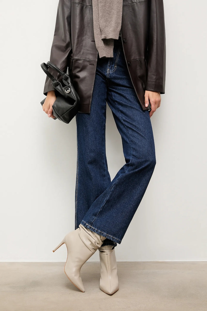 Kožne gležnjače Answear.LAB za žene, boja: siva, s tankom potpeticom