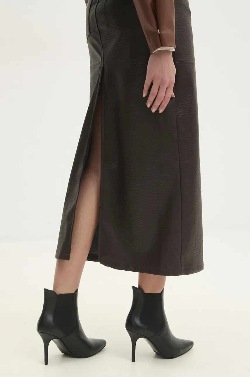 Kožne gležnjače Answear.LAB za žene, boja: crna, s tankom potpeticom