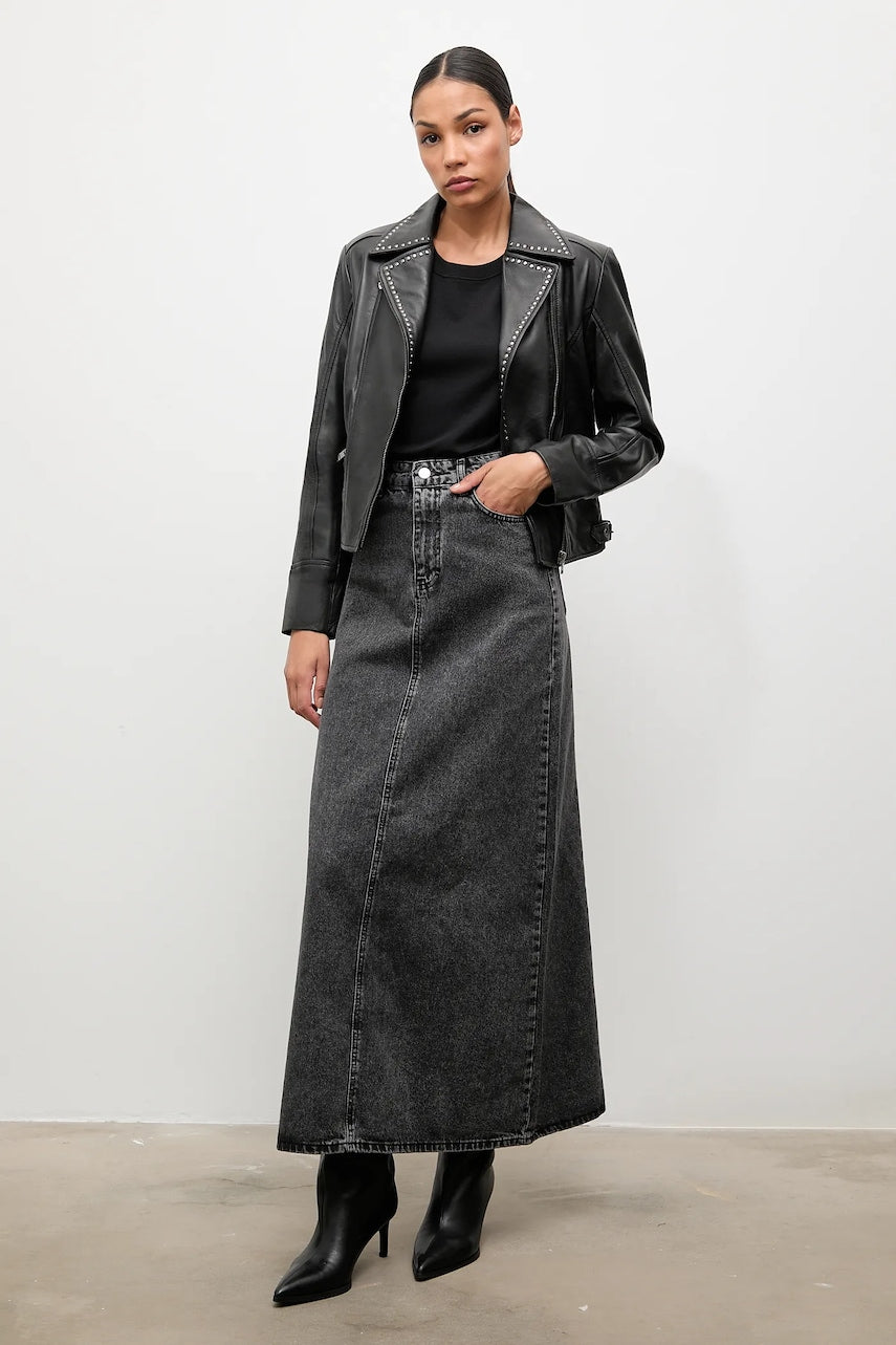 Usnjena biker jakna Answear.LAB črna barva