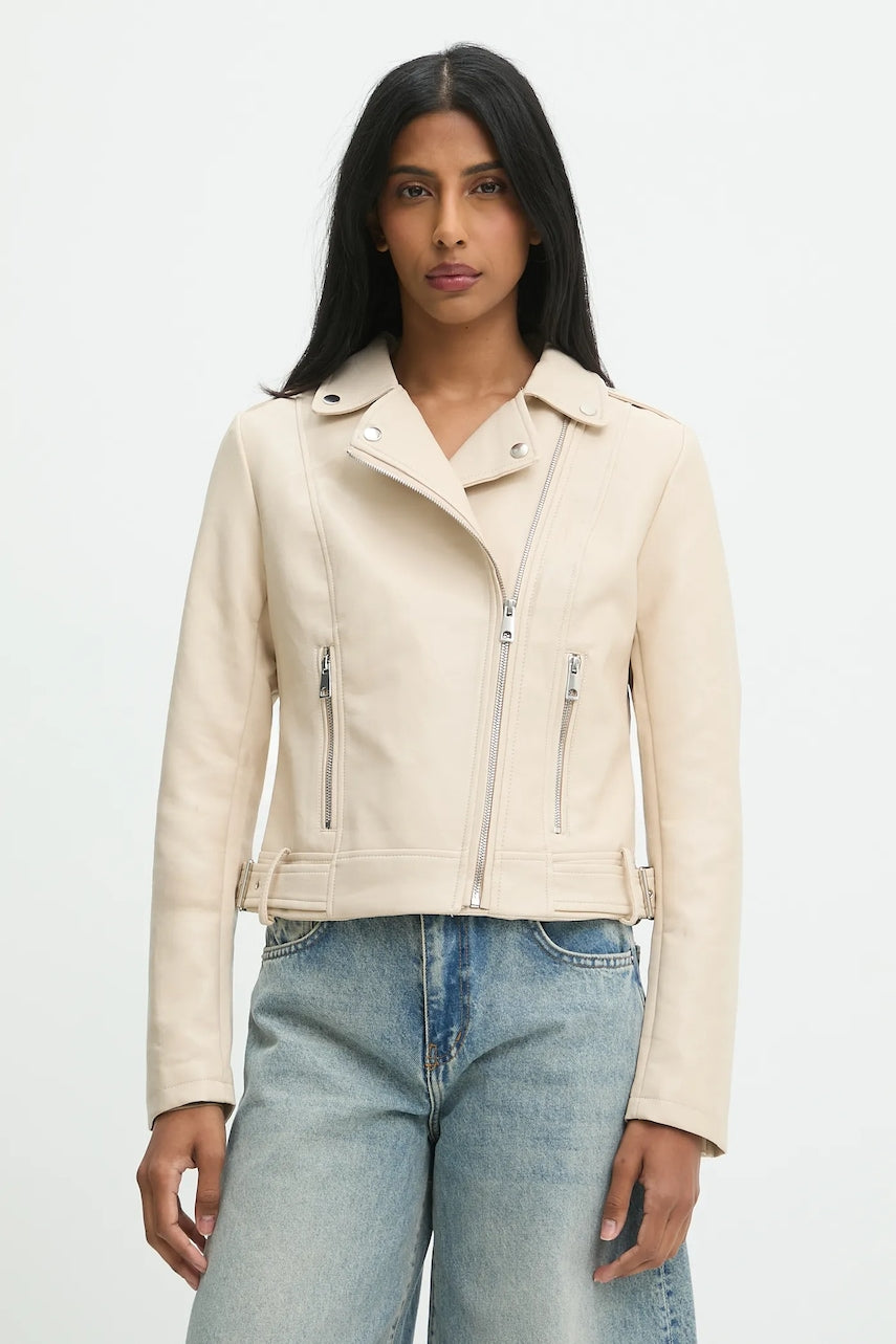 Biker jakna Answear.LAB bež barva