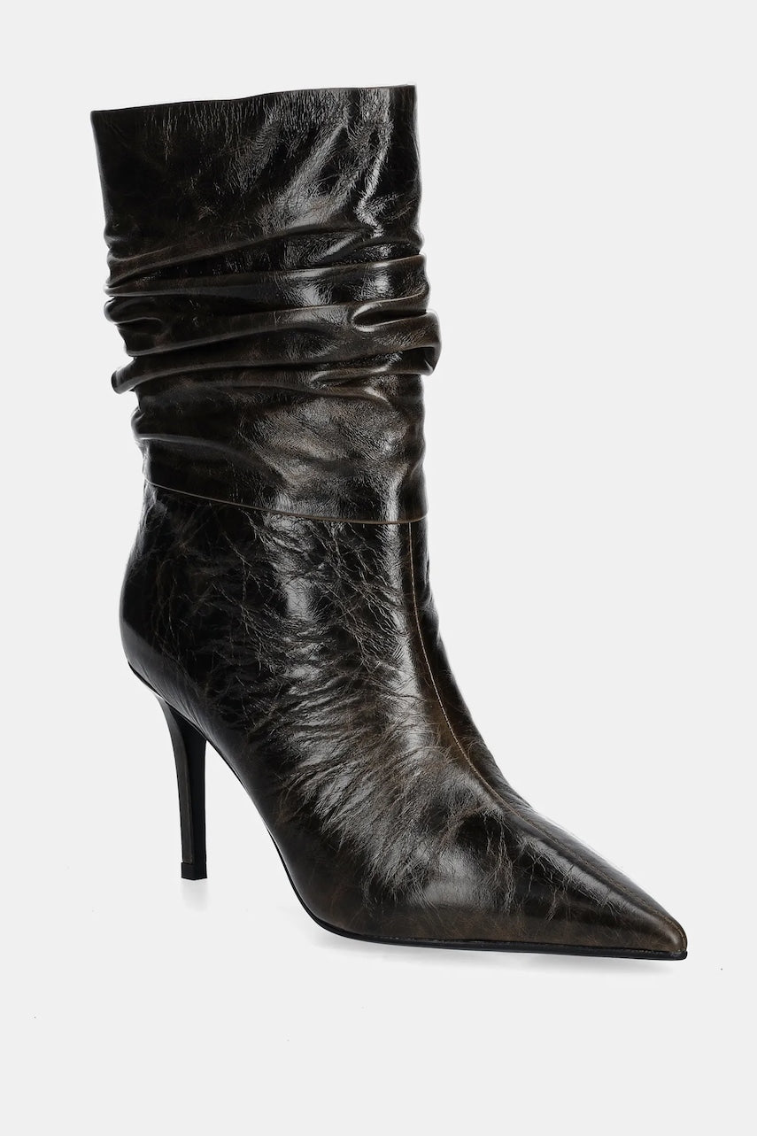 Kožne gležnjače Answear.LAB boja: smeđa, s tankom potpeticom