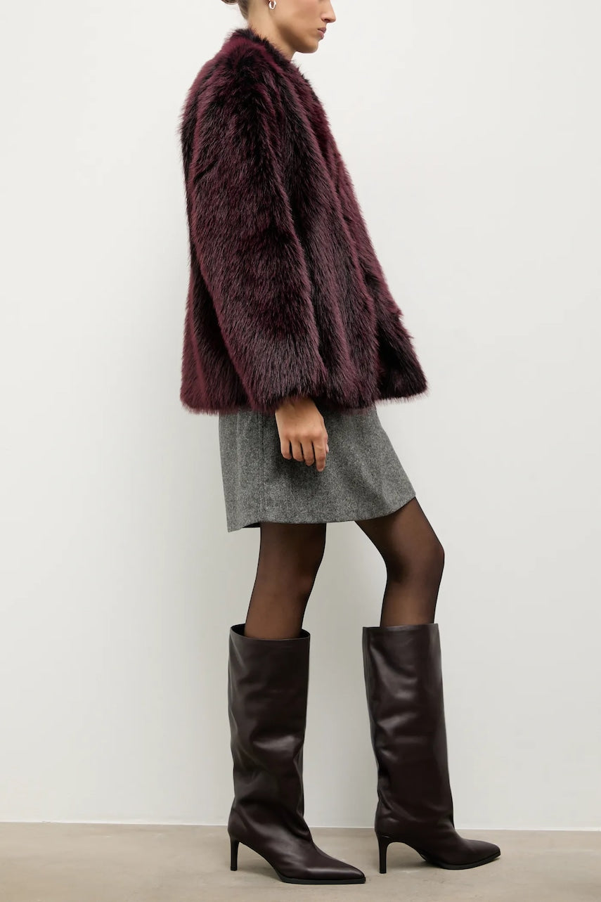 Kožne čizme Answear.LAB boja: bordo, s tankom potpeticom