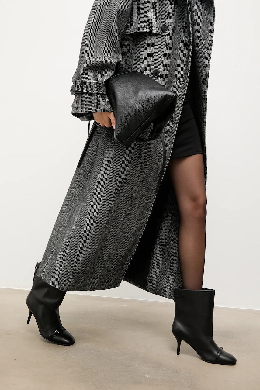 Kožne gležnjače Answear.LAB boja: crna, s tankom potpeticom