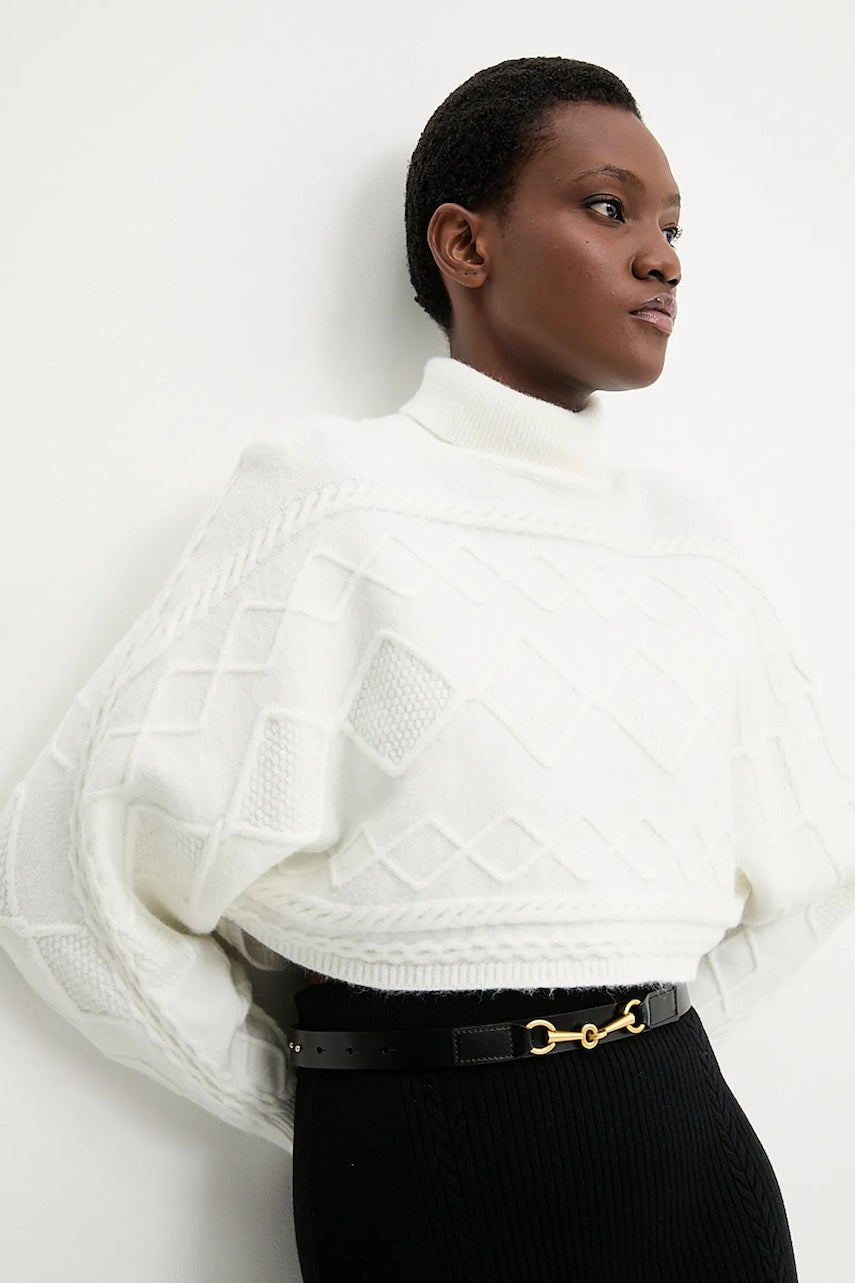 Pulover s kašmirom Answear.LAB boja: bež, tople, s dolčevitom