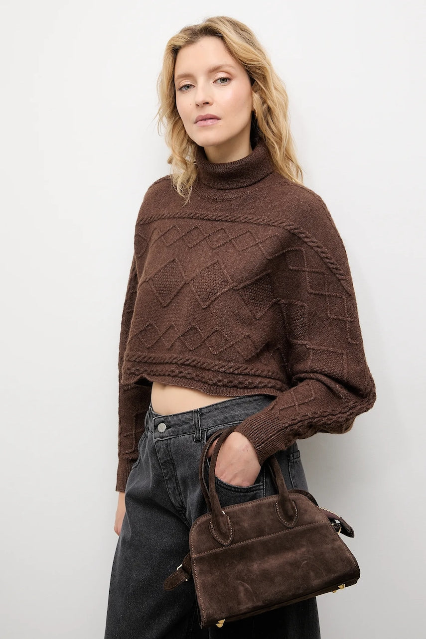 Pulover s kašmirom Answear.LAB boja: smeđa, tople, s dolčevitom