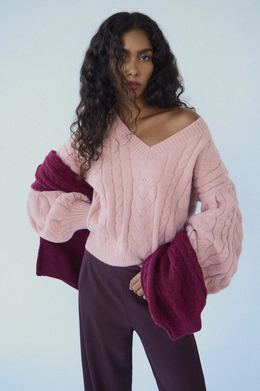 Vuneni pulover Answear.LAB boja: ružičasta, tople