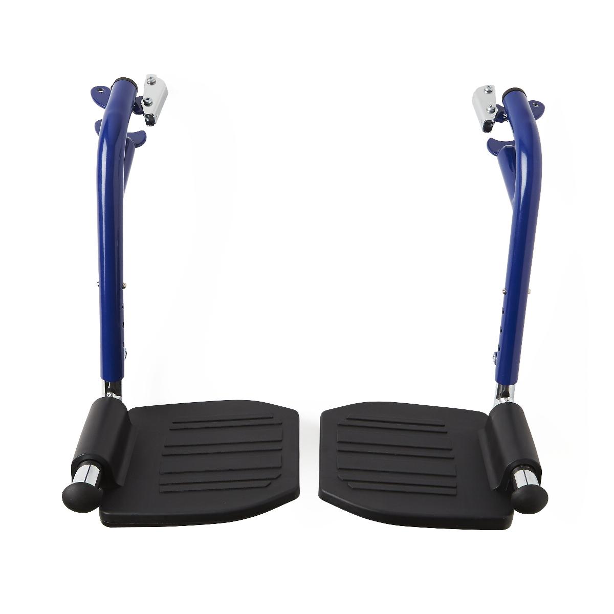 Blue Swing-Away Footrest For Transport Chairs, Pair