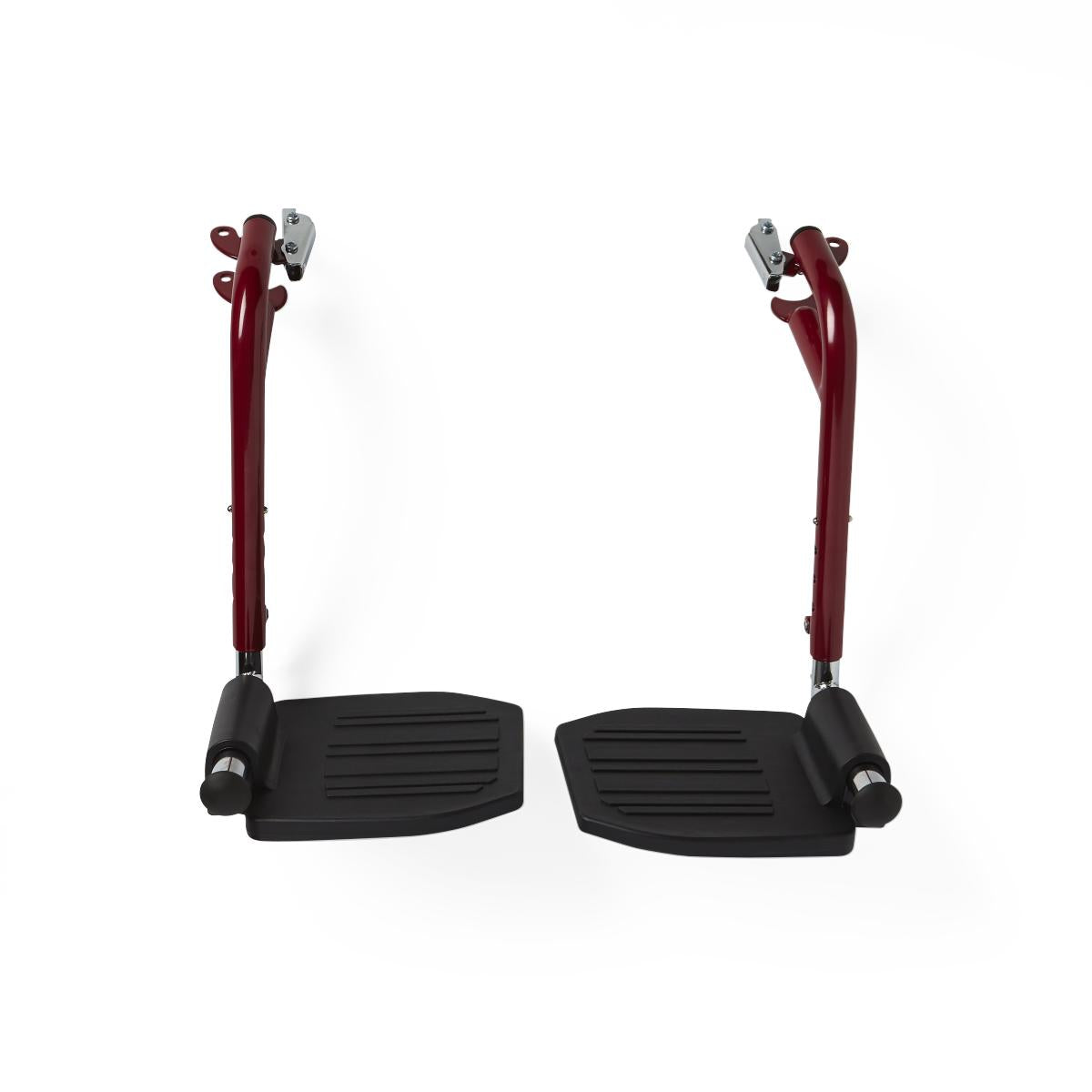 Red Swing-Away Footrest For Transport Chairs, Pair