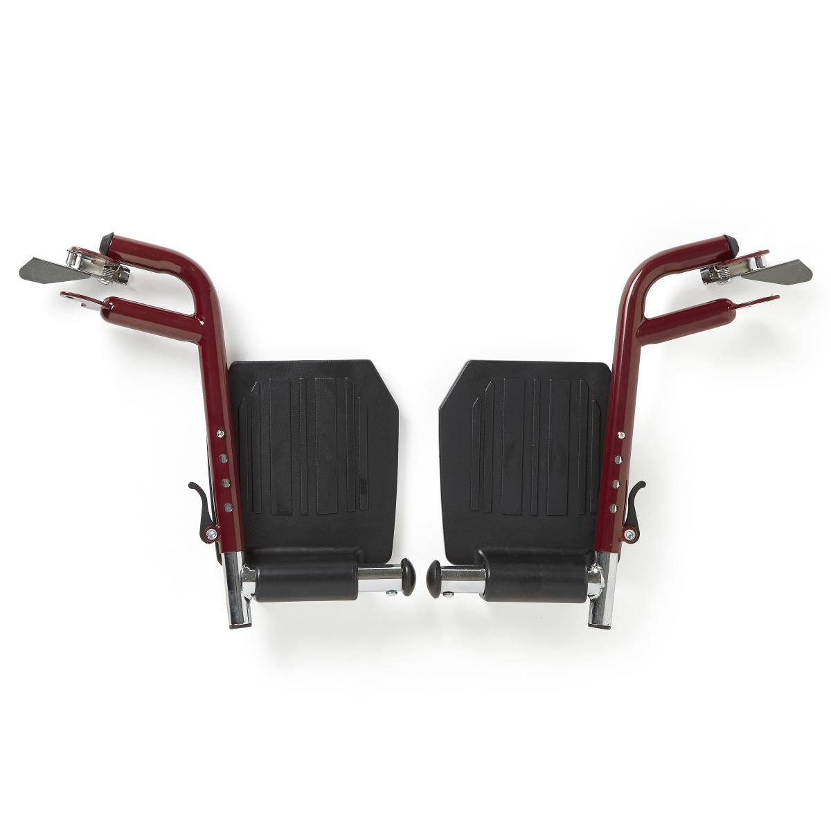 Red Steel Swing-Away Footrest Assembly For Medline Wheelchairs, Pair