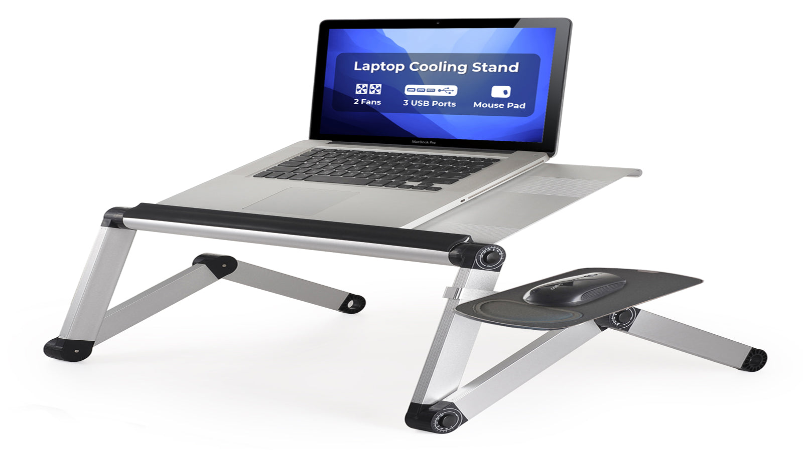 Uncaged Ergonomics WorkEZ Cool Adjustable Laptop Stand Silver