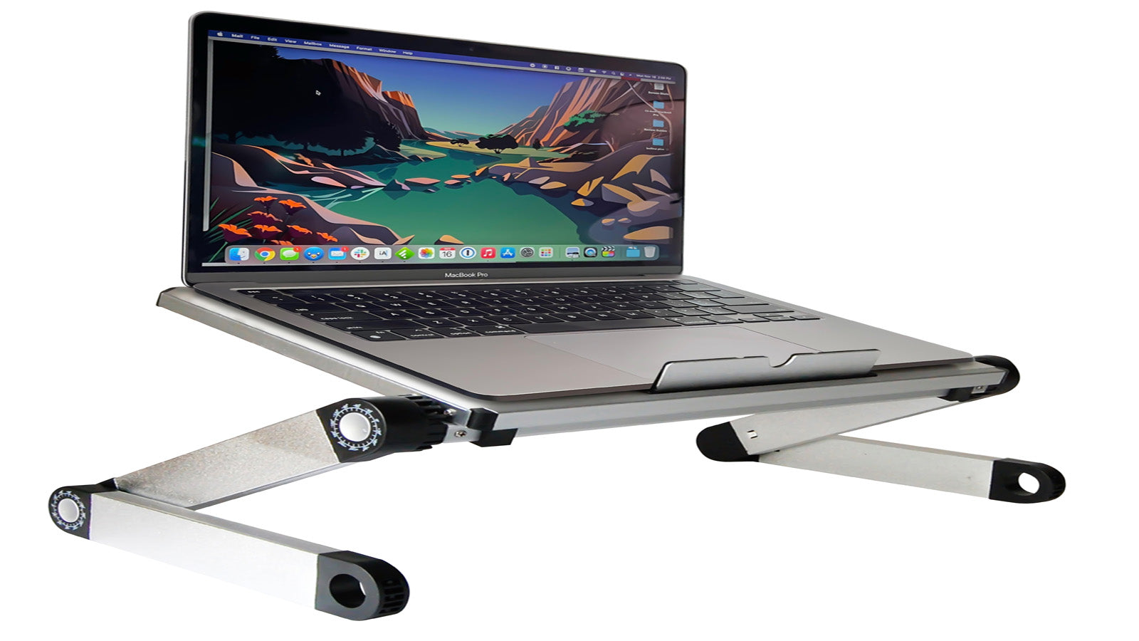 Uncaged Ergonomics WorkEZ Light: Lightweight Laptop Stand Silver