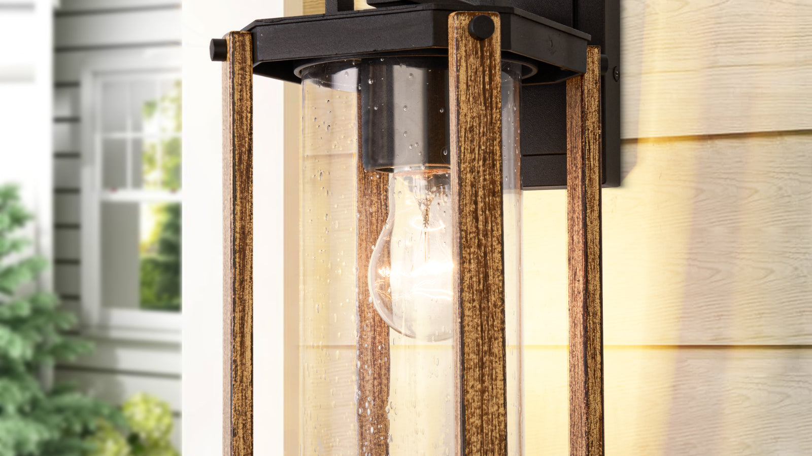 Lamp Depot Outdoor Wood Grain Porch Lights: Wall lamp for front door yard patio porch