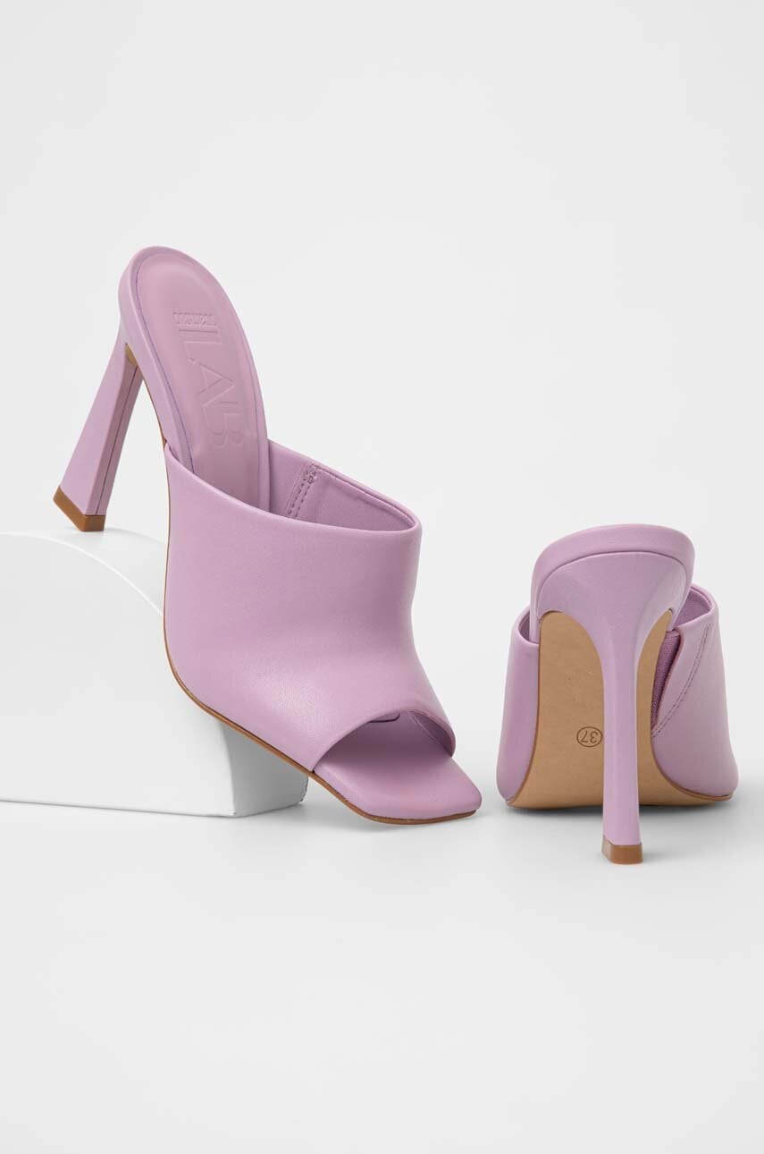 Kožne natikače Answear.LAB za žene, boja: ljubičasta, s tankom potpeticom