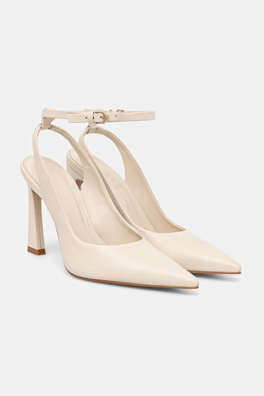 Kožne štikle Answear Lab boja: bež, s tankom potpeticom