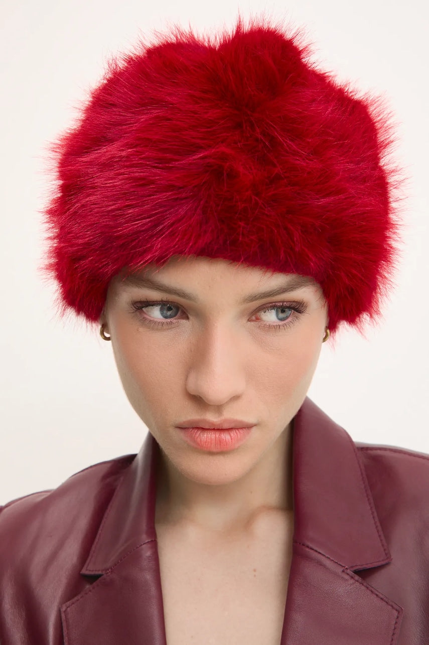 Kapa Answear.LAB boja: crvena, od tanke pletenine