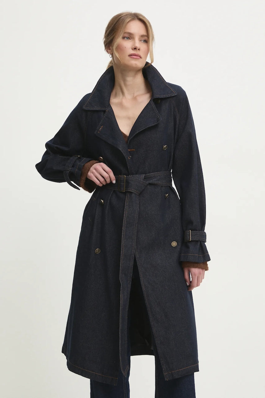 Plašč iz jeansa Answear.LAB ženski, mornarsko modra barva