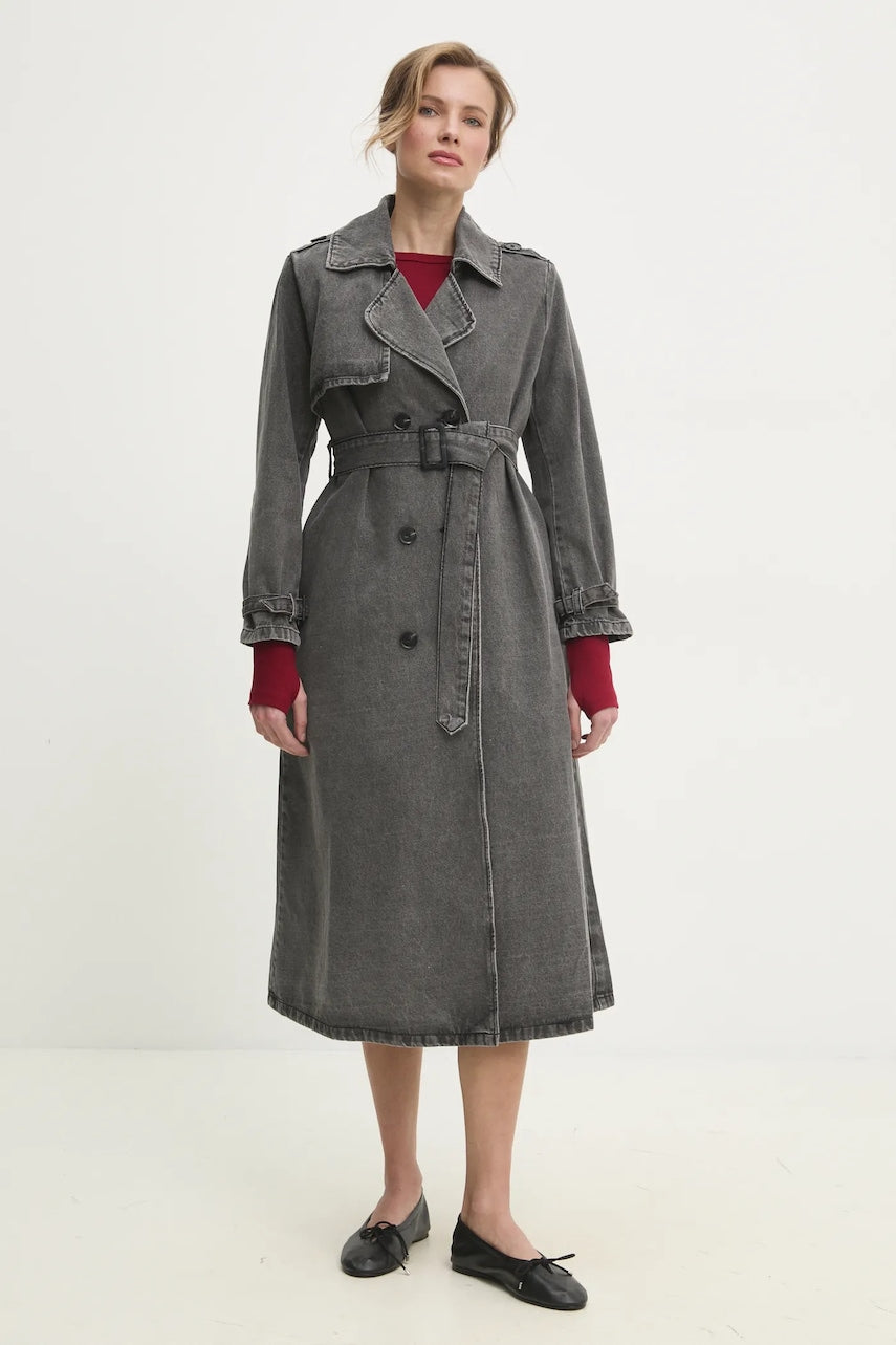 Plašč iz jeansa Answear.LAB ženski, siva barva
