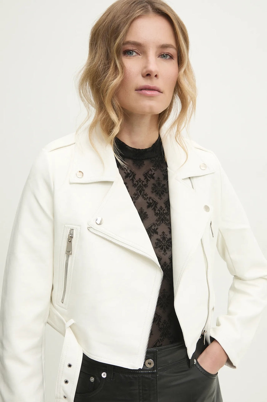 Biker jakna Answear.LAB ženska, bela barva