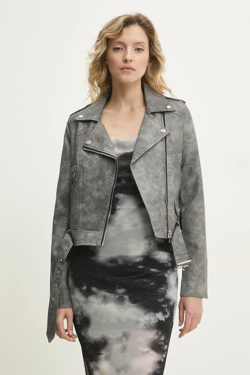 Biker jakna Answear.LAB siva barva