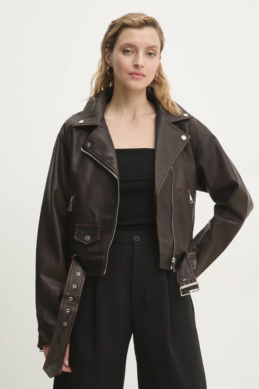 Biker jakna Answear.LAB rjava barva