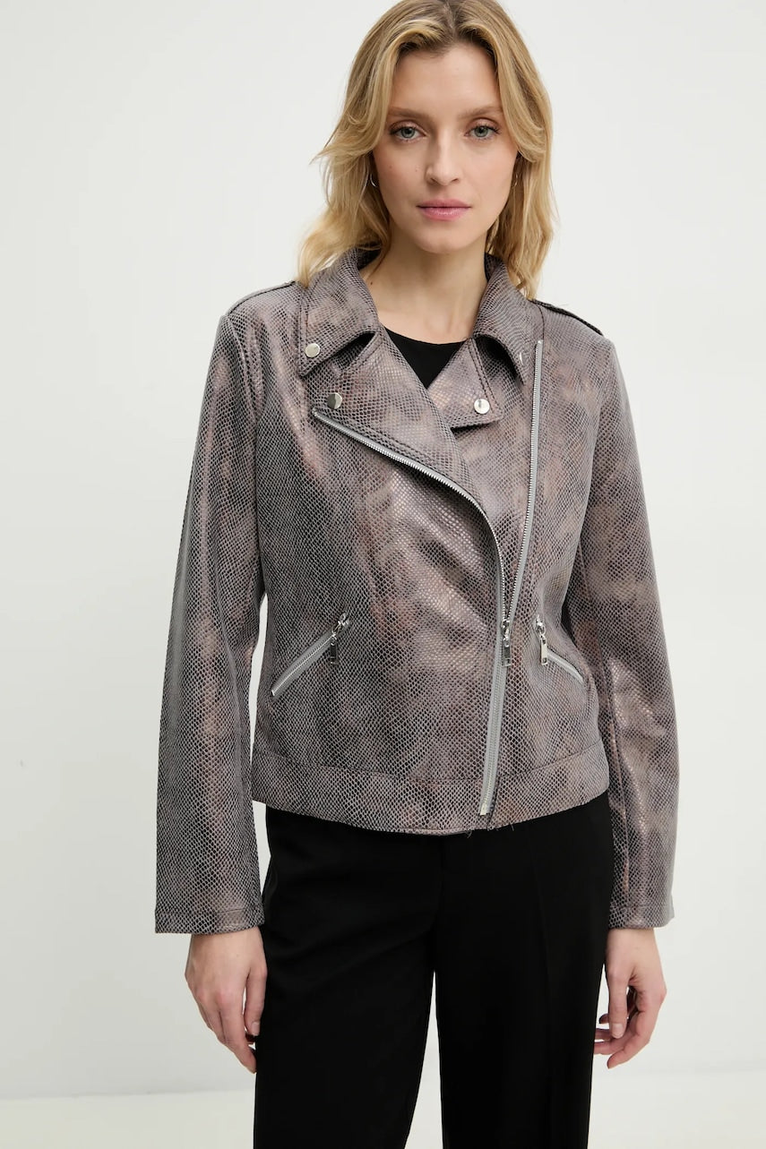 Biker jakna Answear.LAB siva barva