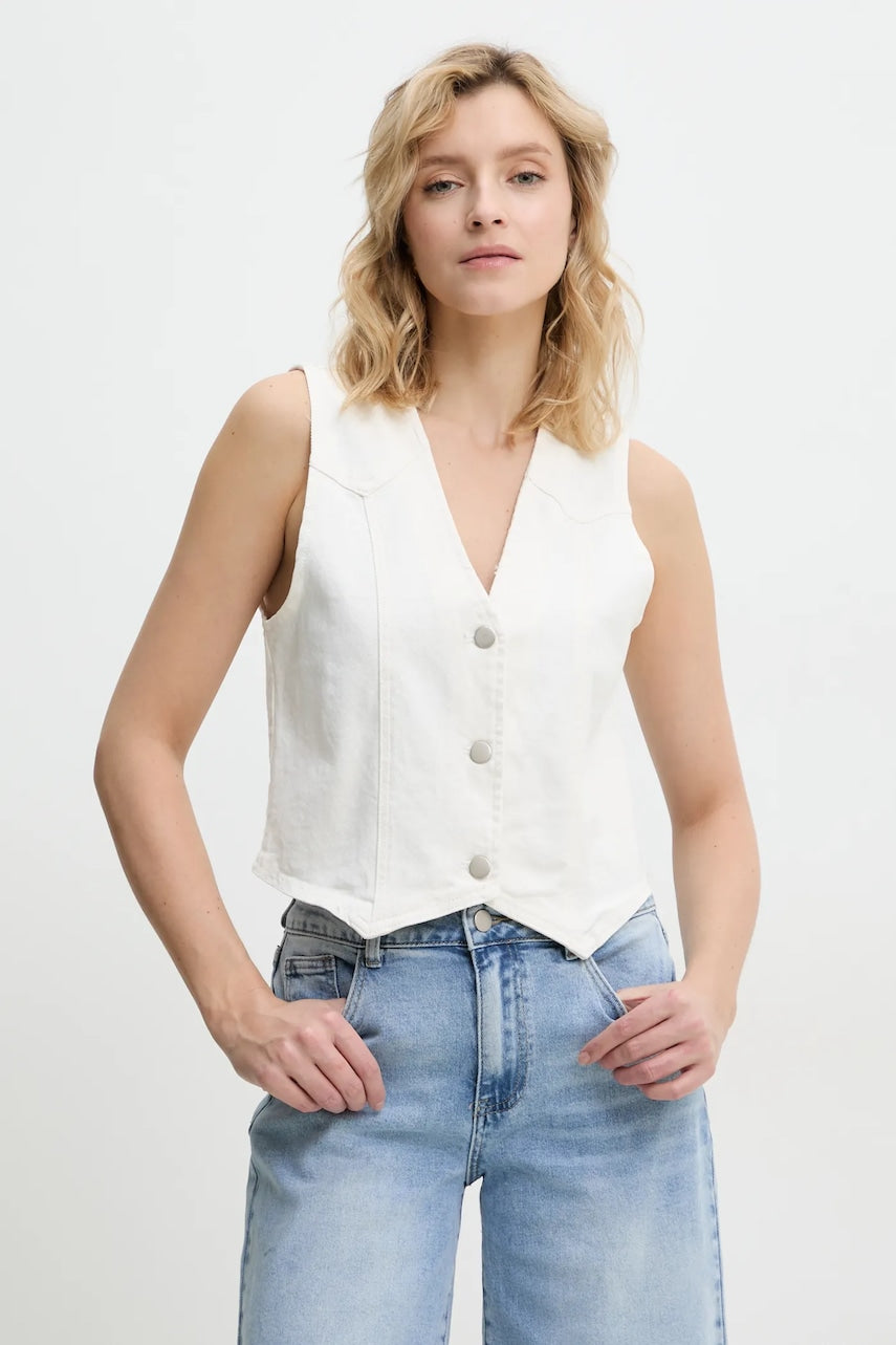 Telovnik iz jeansa Answear.LAB bež barva