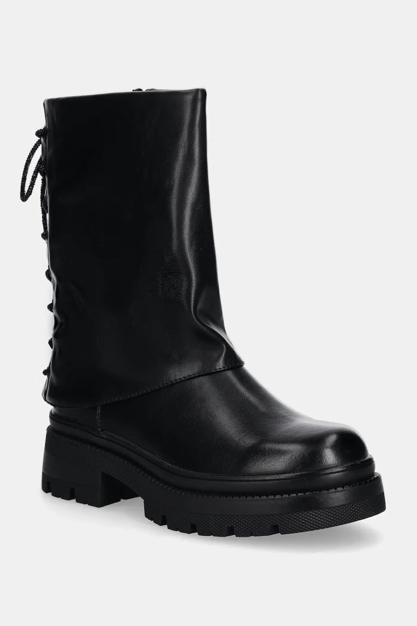 Gležnjače Answear.LAB za žene, boja: crna, ravni potplat, sa srednje toplom podstavom