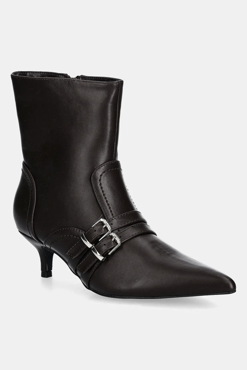 Gležnjače Answear.LAB za žene, boja: smeđa, s tankom potpeticom, sa srednje toplom podstavom