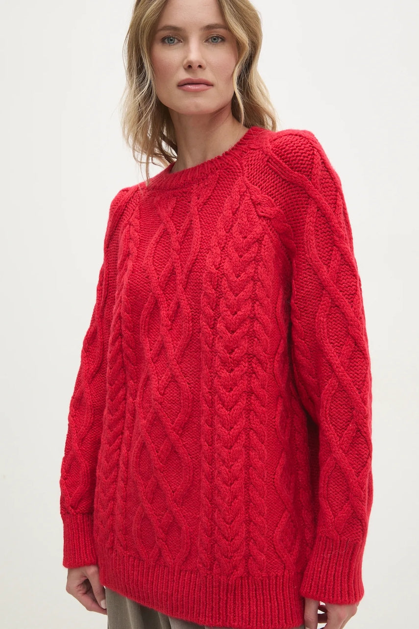 Pulover Answear.LAB za žene, boja: crvena, topli