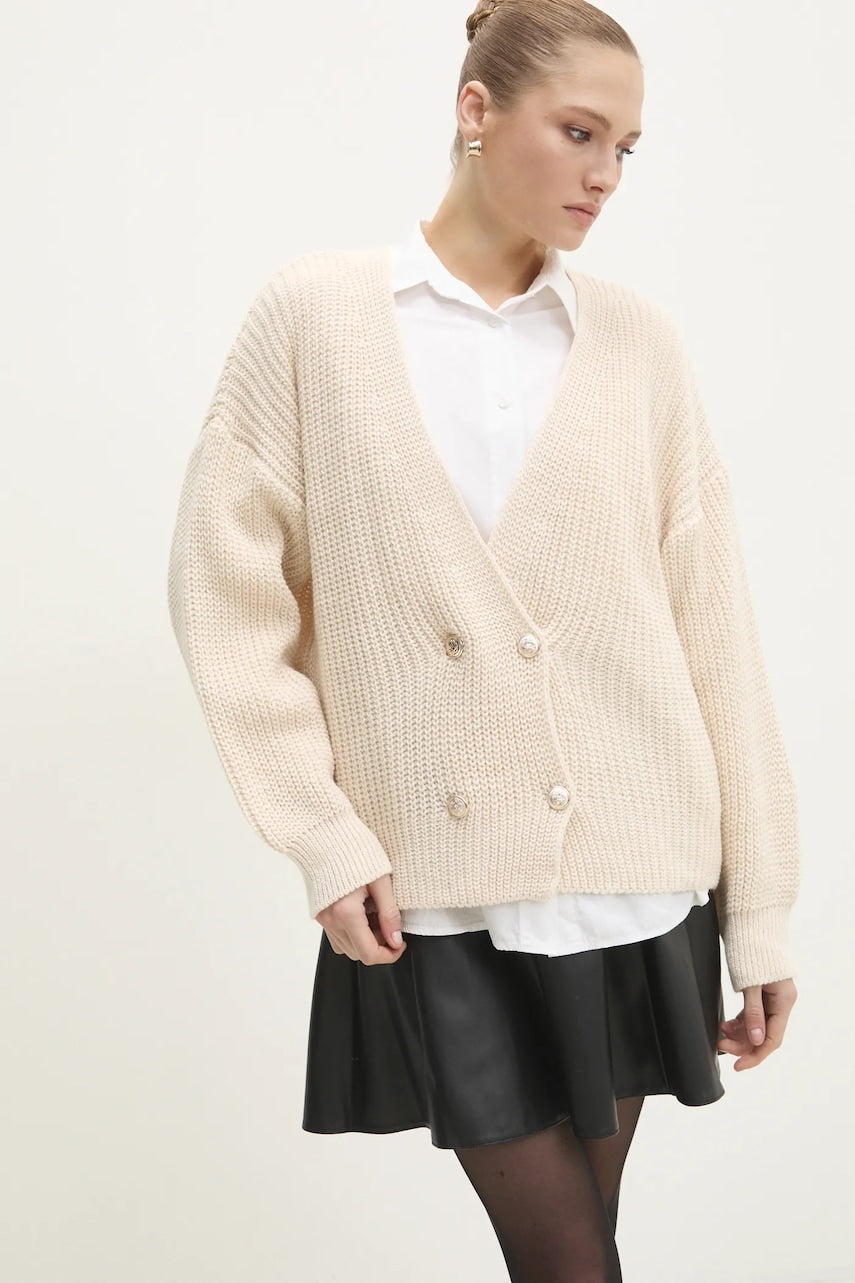 Vuneni pulover Answear.LAB boja: bež, topli