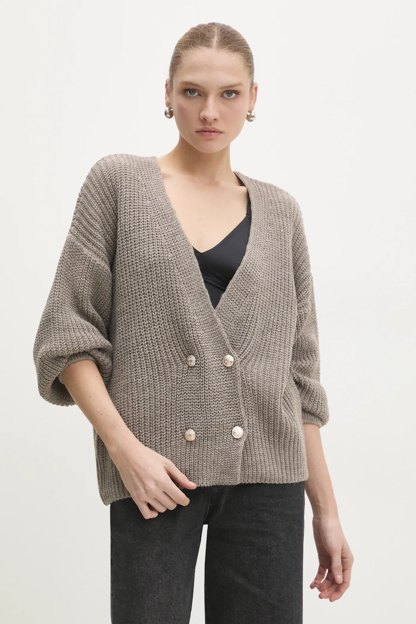 Vuneni pulover Answear.LAB boja: bež, topli