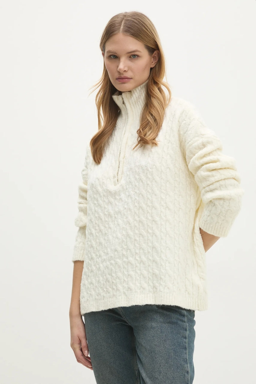 Pulover Answear.LAB za žene, boja: bež, topli, s dolčevitom