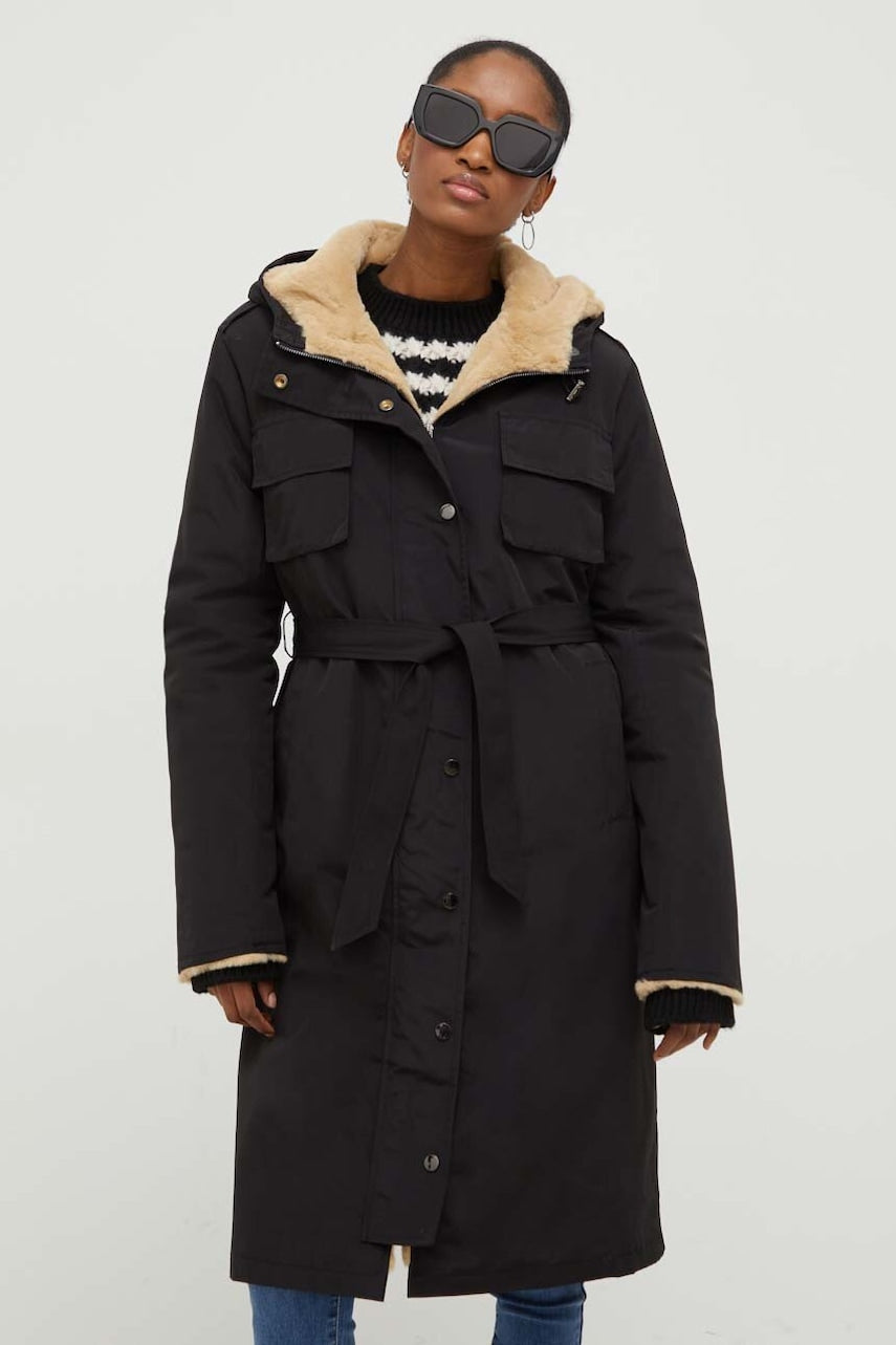 Jakna Answear.LAB waterrepellent ženska, črna barva