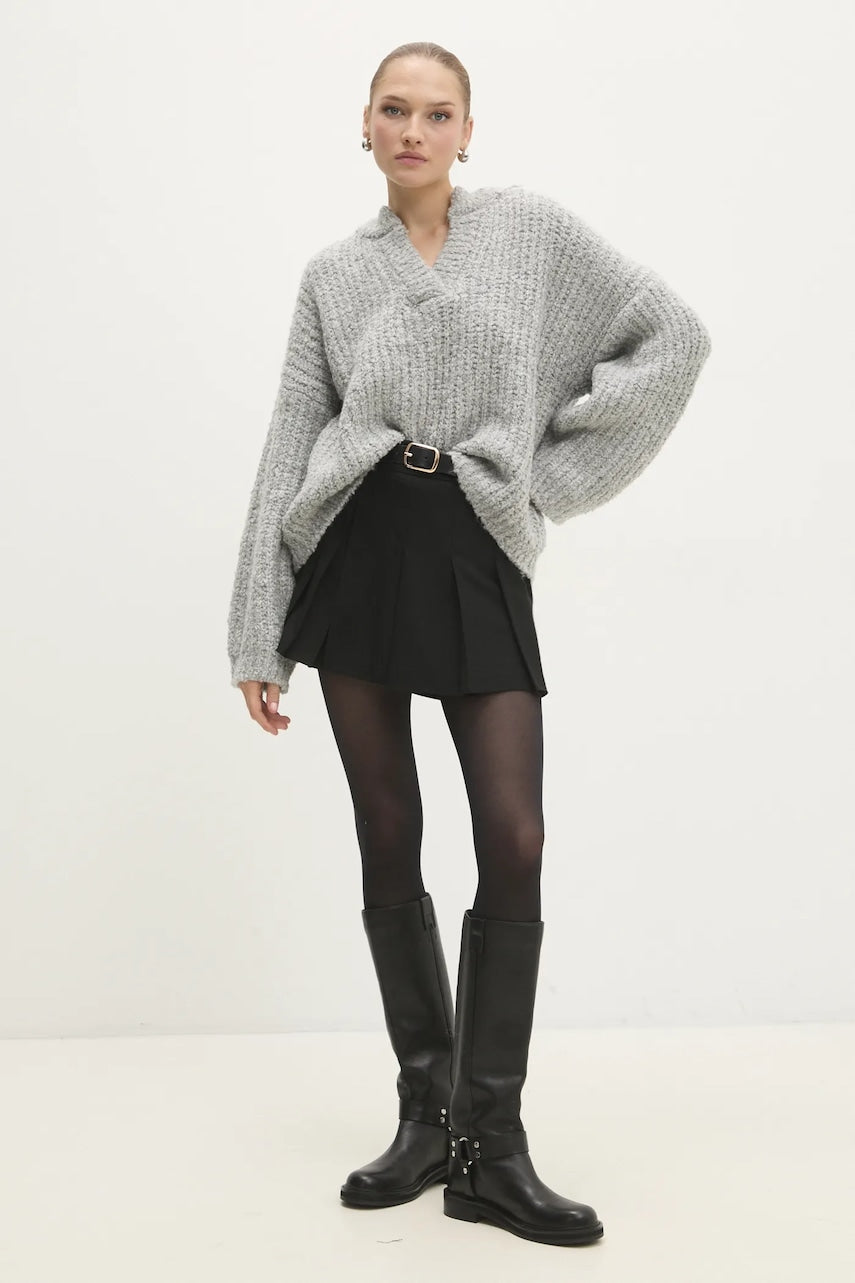 Vuneni pulover Answear.LAB boja: siva, topli