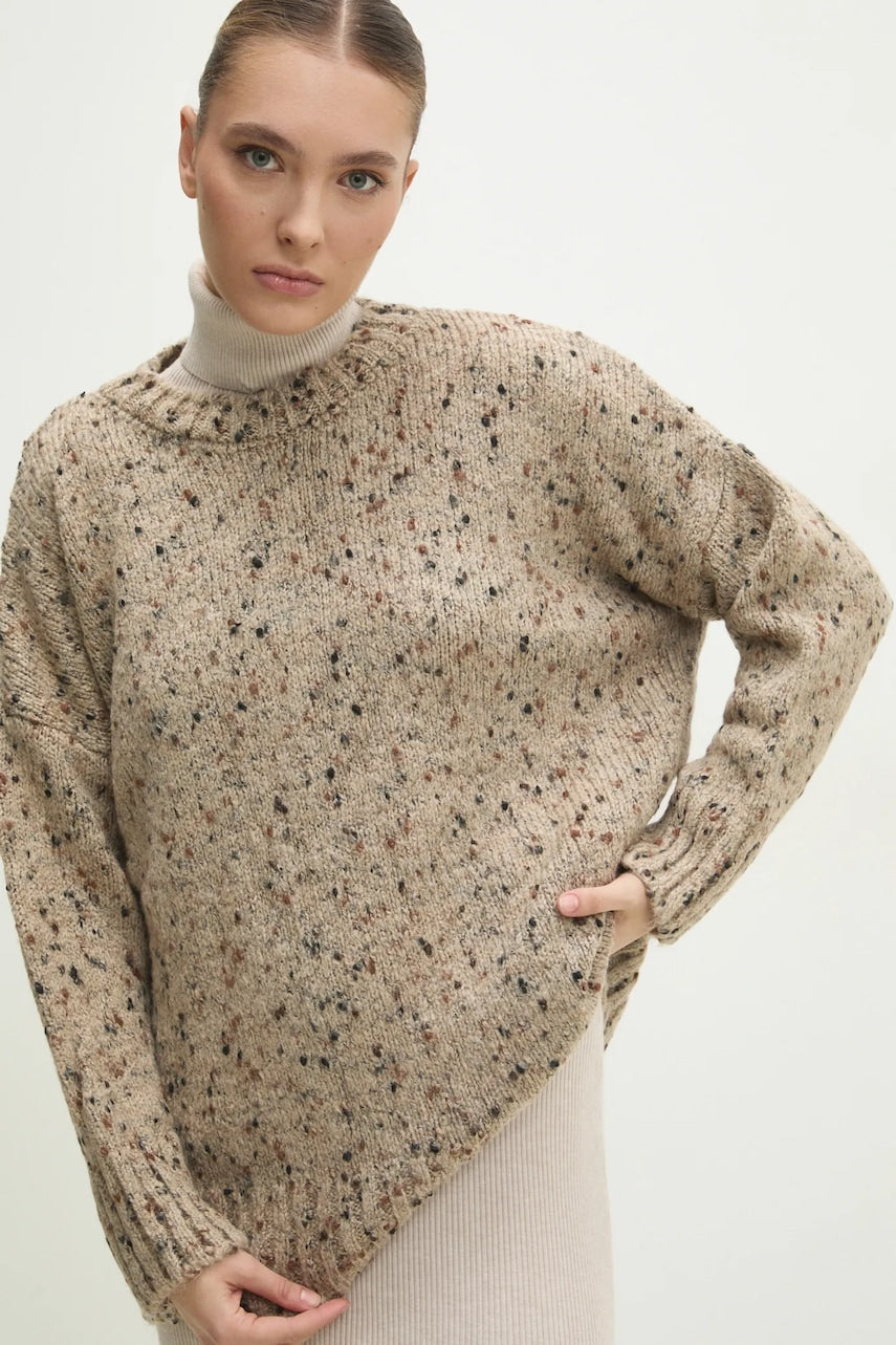 Pulover Answear.LAB za žene, boja: smeđa, topli