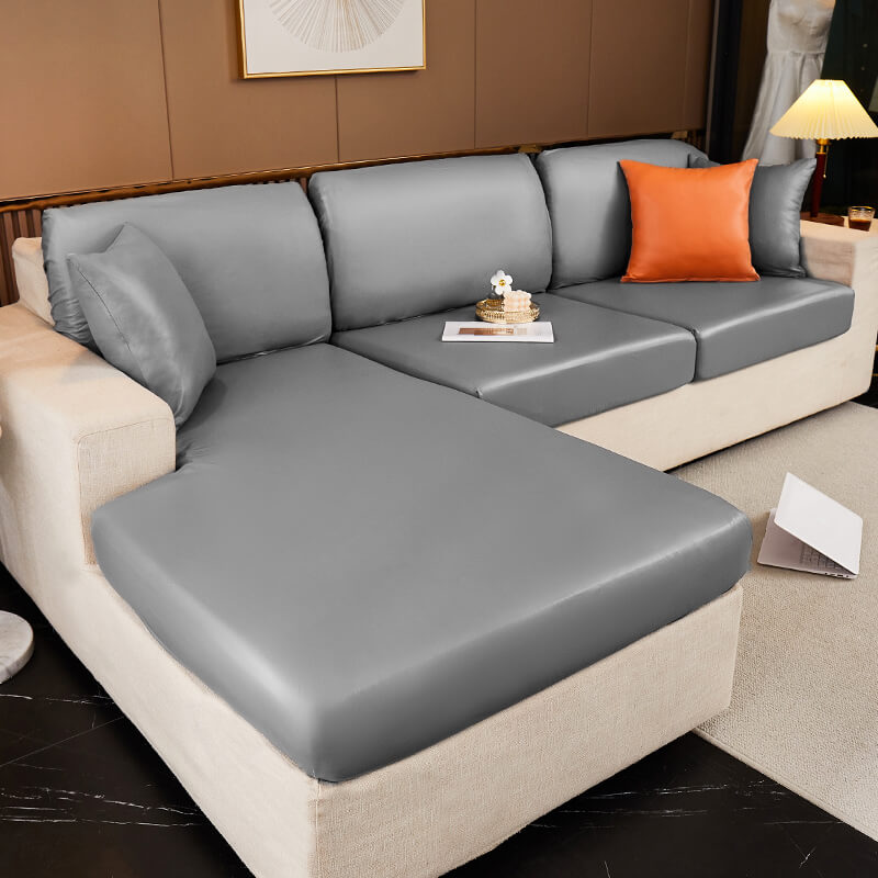 Waterproof Technology Fabric Fully Surround Anti-Scratch and Hair-Resistant Couch Cover, Dark Grey - Seat Cover-L