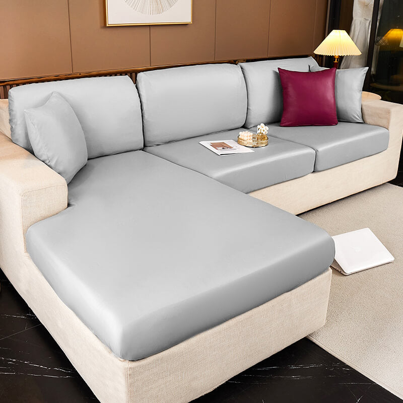 Waterproof Technology Fabric Fully Surround Anti-Scratch and Hair-Resistant Couch Cover, Light Grey - Seat Cover-L