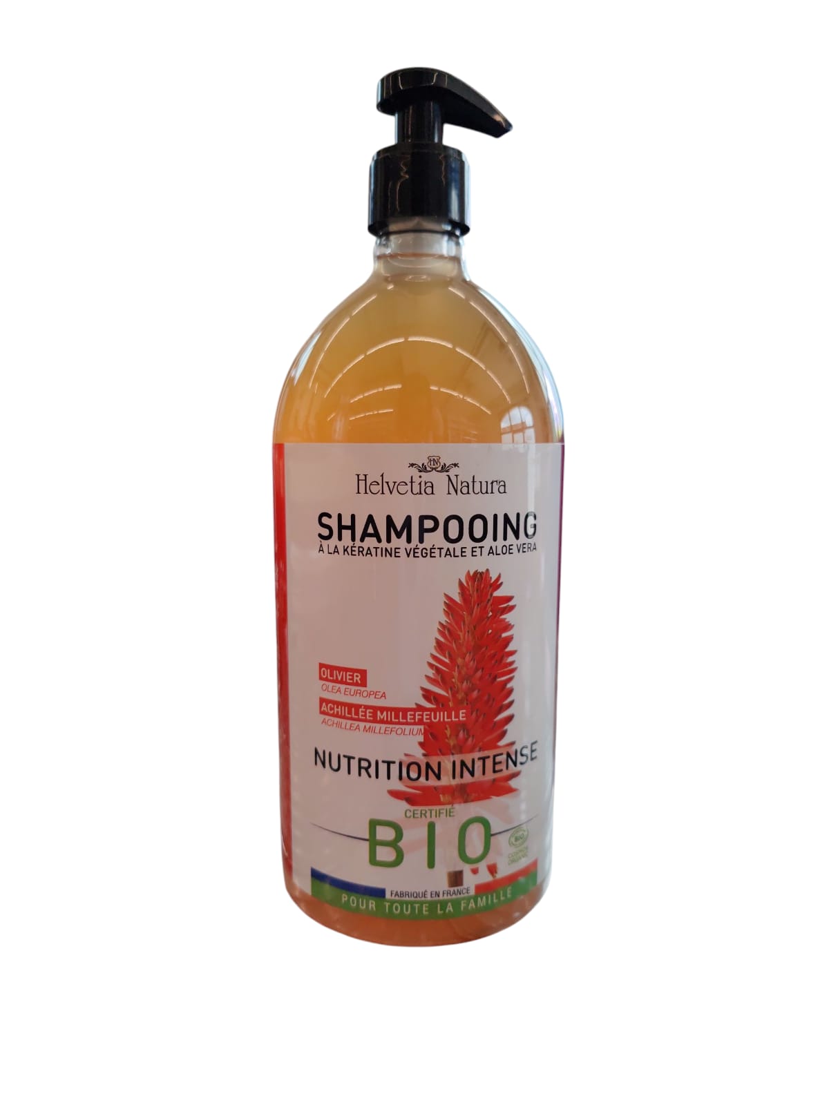 Helvetia Natura Ekologiskt Intense Nutrition Schampo med Vegetabilisk Keratin och Aloe Vera 1L