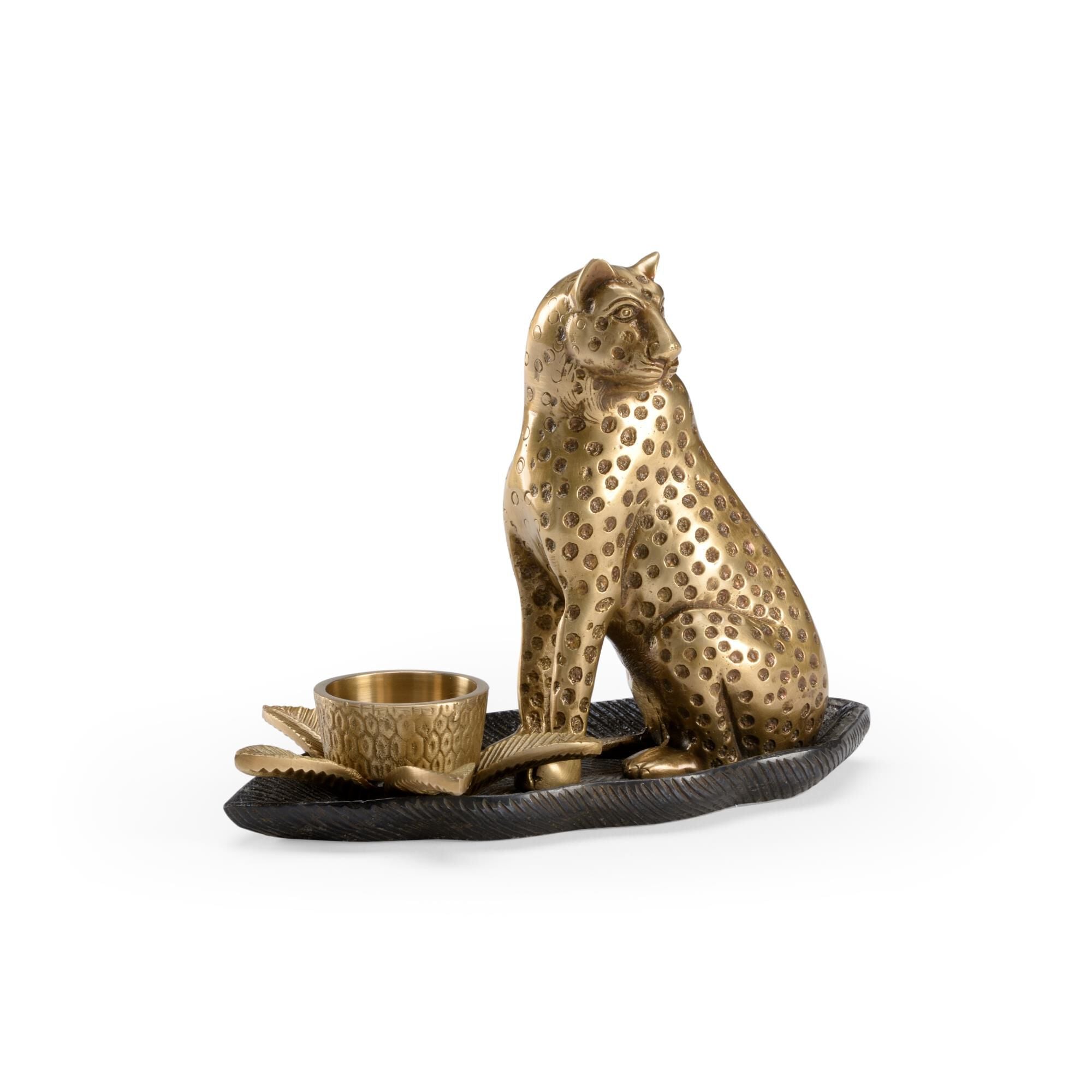 Wildwood BRASS CAT CANDLESTICK Candle Holder - 301903 - Modern Contemporary