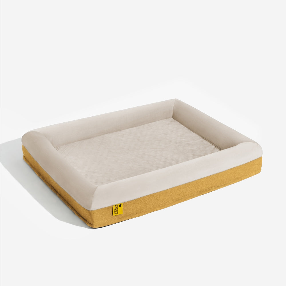 Premium Orthopedic Dog Bed Blissful Sleep With Joyful Play Digging Bed, Yellow - M