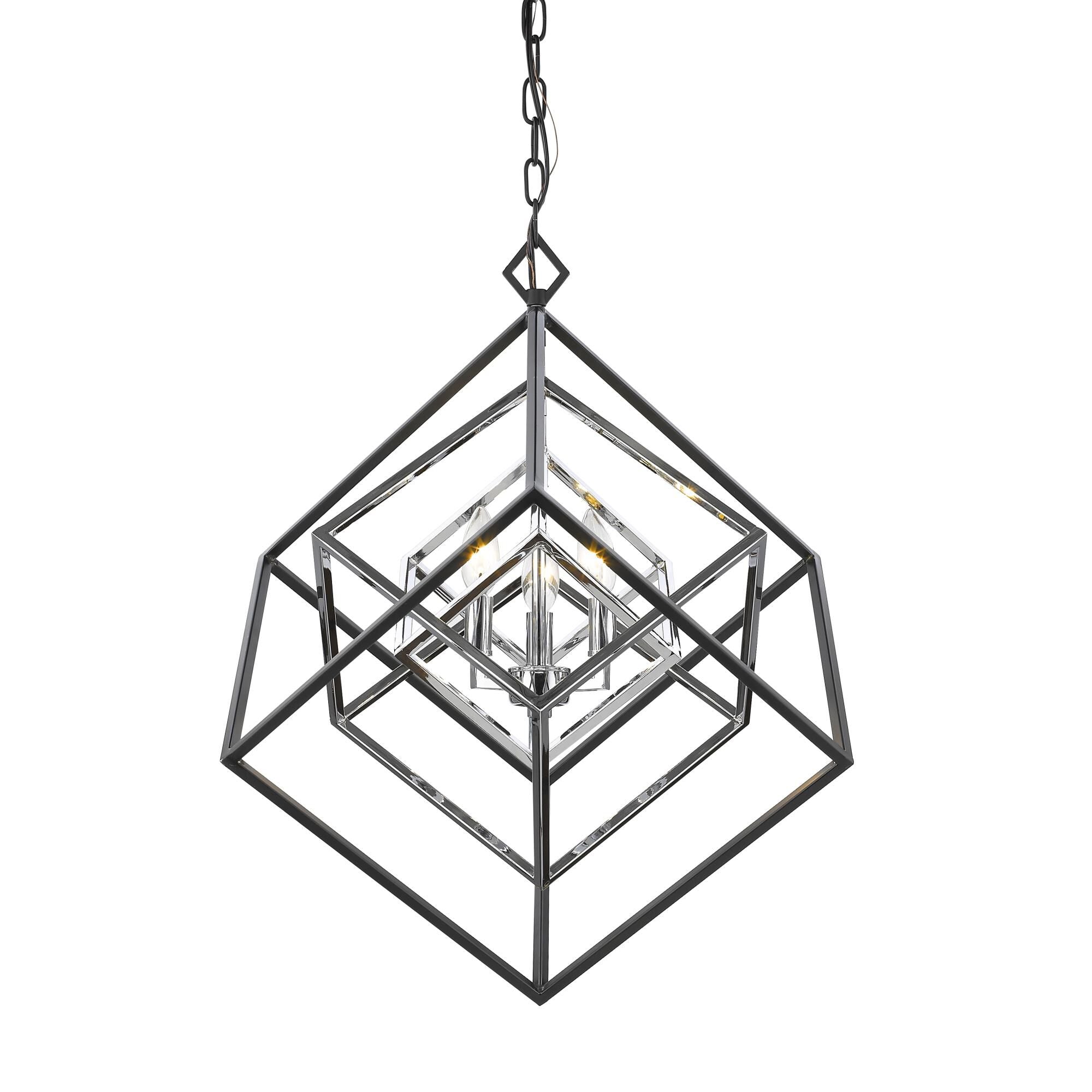 Z-Lite Euclid 23 Inch Cage Pendant Euclid - 457-3CH-MB - Whimsical