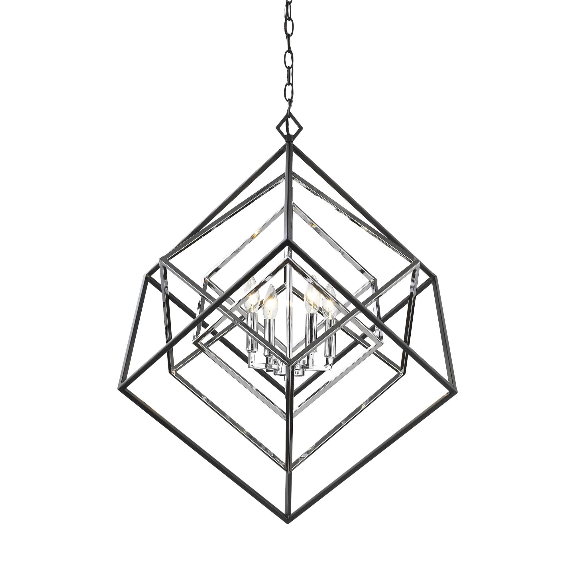 Z-Lite Euclid 29 Inch Cage Pendant Euclid - 457-4CH-MB - Whimsical