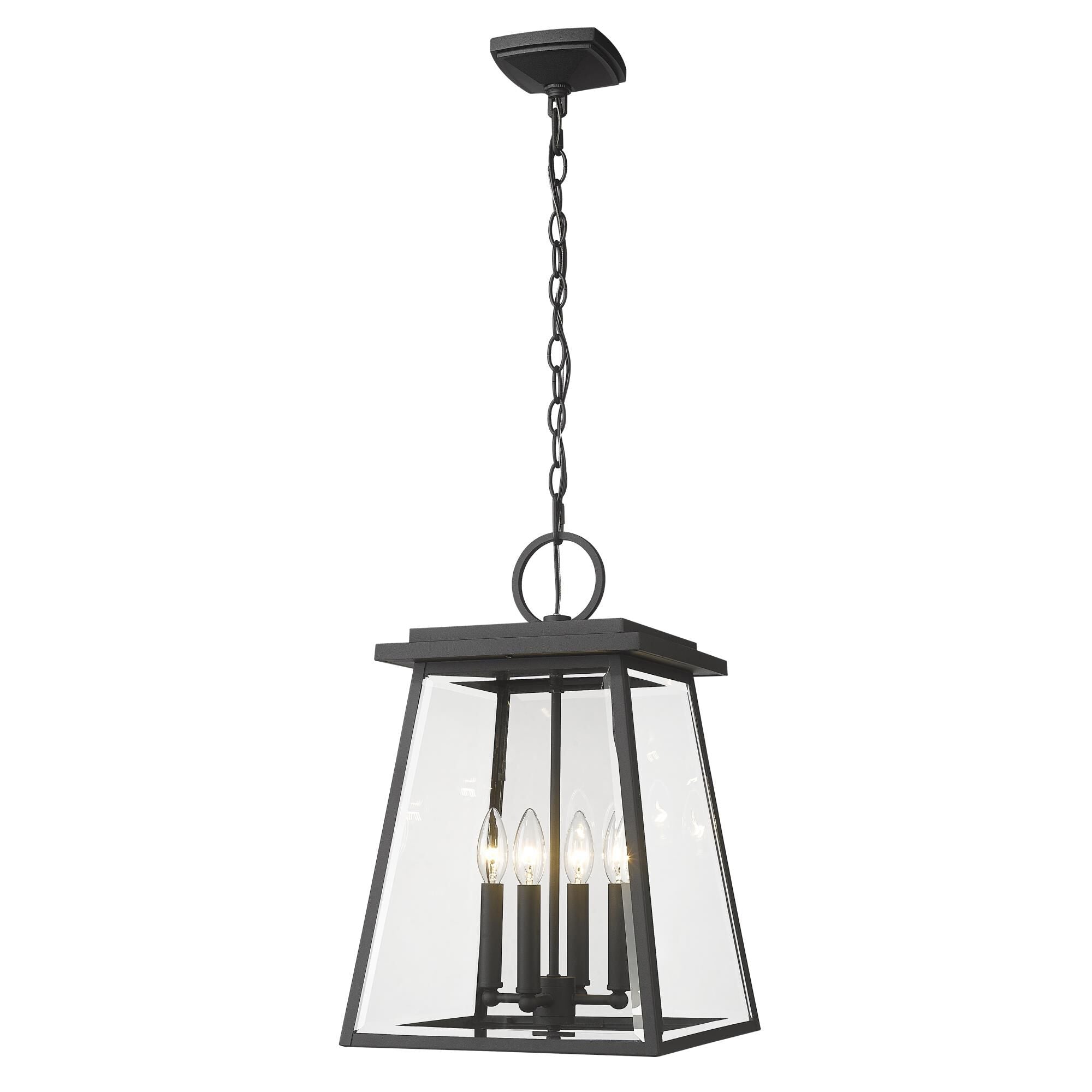 Z-Lite Broughton 12 Inch Cage Pendant Broughton - 521CHB-BK - Craftsman-Mission