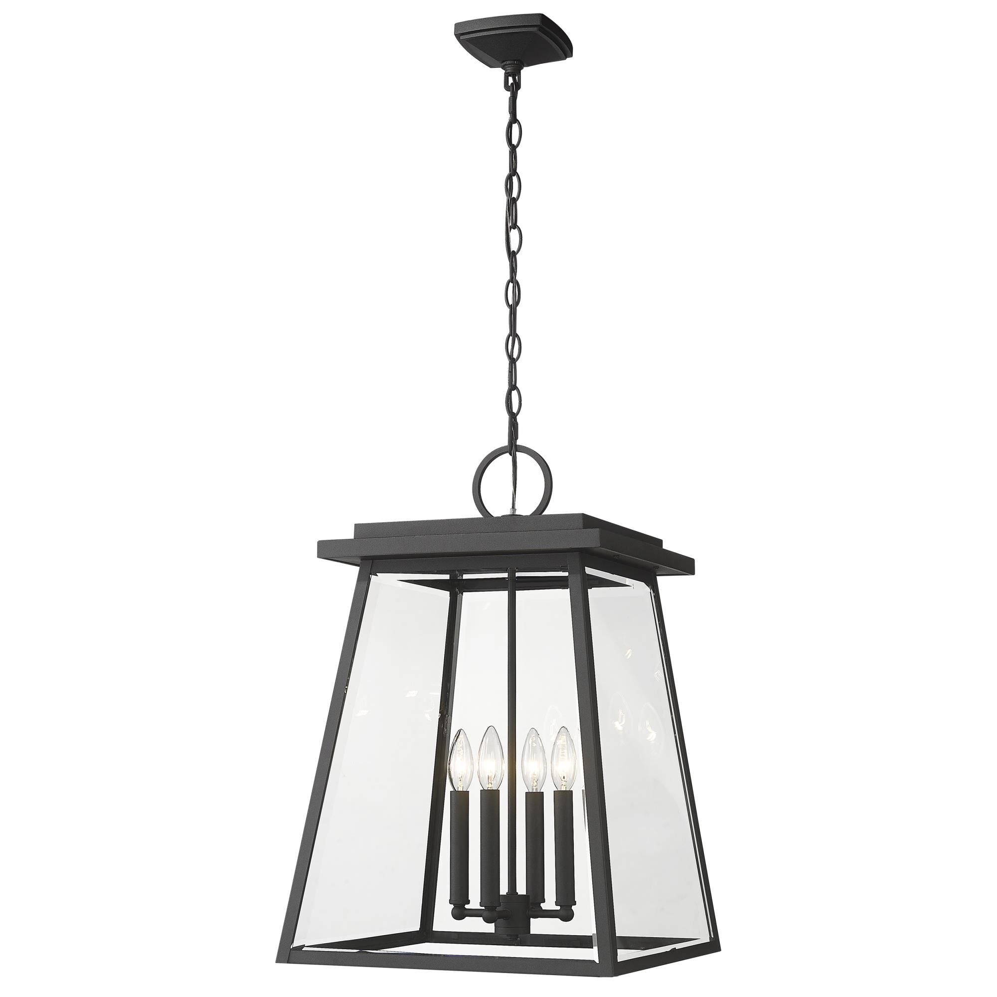 Z-Lite Broughton 15 Inch Cage Pendant Broughton - 521CHXL-BK - Craftsman-Mission