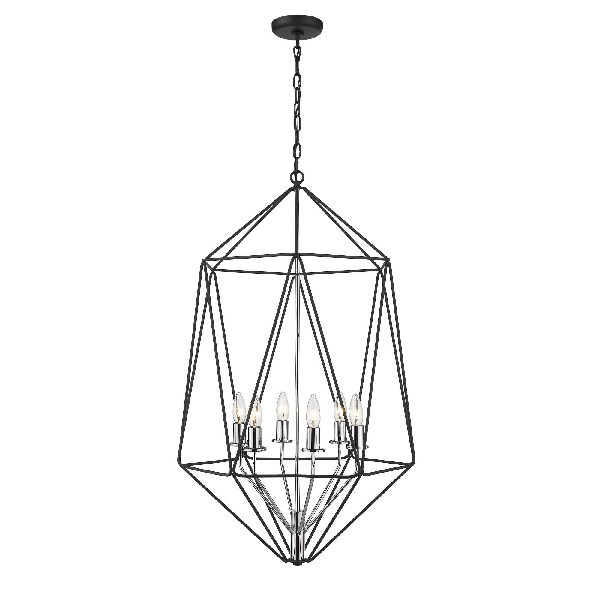 Z-Lite Geo 21 Inch Cage Pendant Geo - 918-35MB-CH - Modern Contemporary